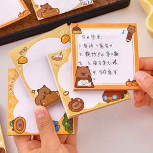 可爱卡通水豚备忘录记事本学校儿童小便签 - Product Image 1