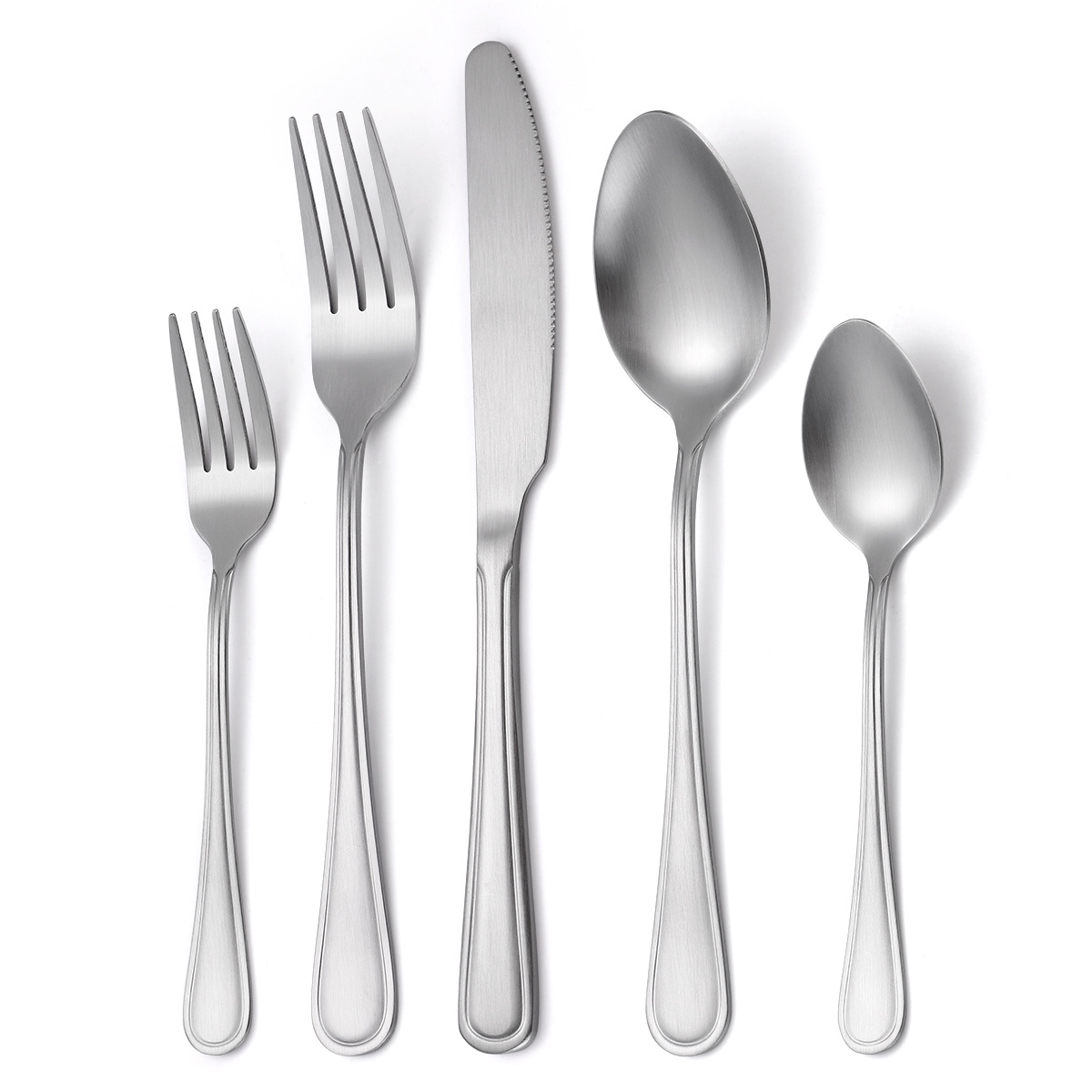 Set de 5 piezas de plata mate