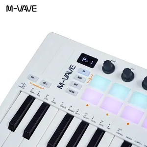 M-VAVE SMK-25 II 25 клавиш MIDI контроллер клавиатура USB Mini 16 RGB барабанные колодки 8 кнопок музыка Midis программное обеспечение в комплекте - Product Image 5