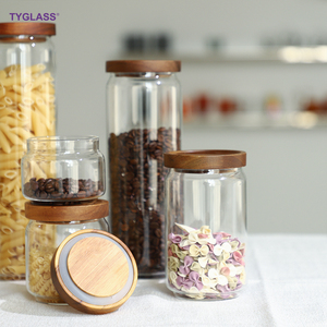 Prodcued çeşitli boyutları ile cam kavanozlar kapaklar özel mutfak cam gıda saklama kabı mason baharat kavanoz akasya kapak kavanoz - Product Image 3