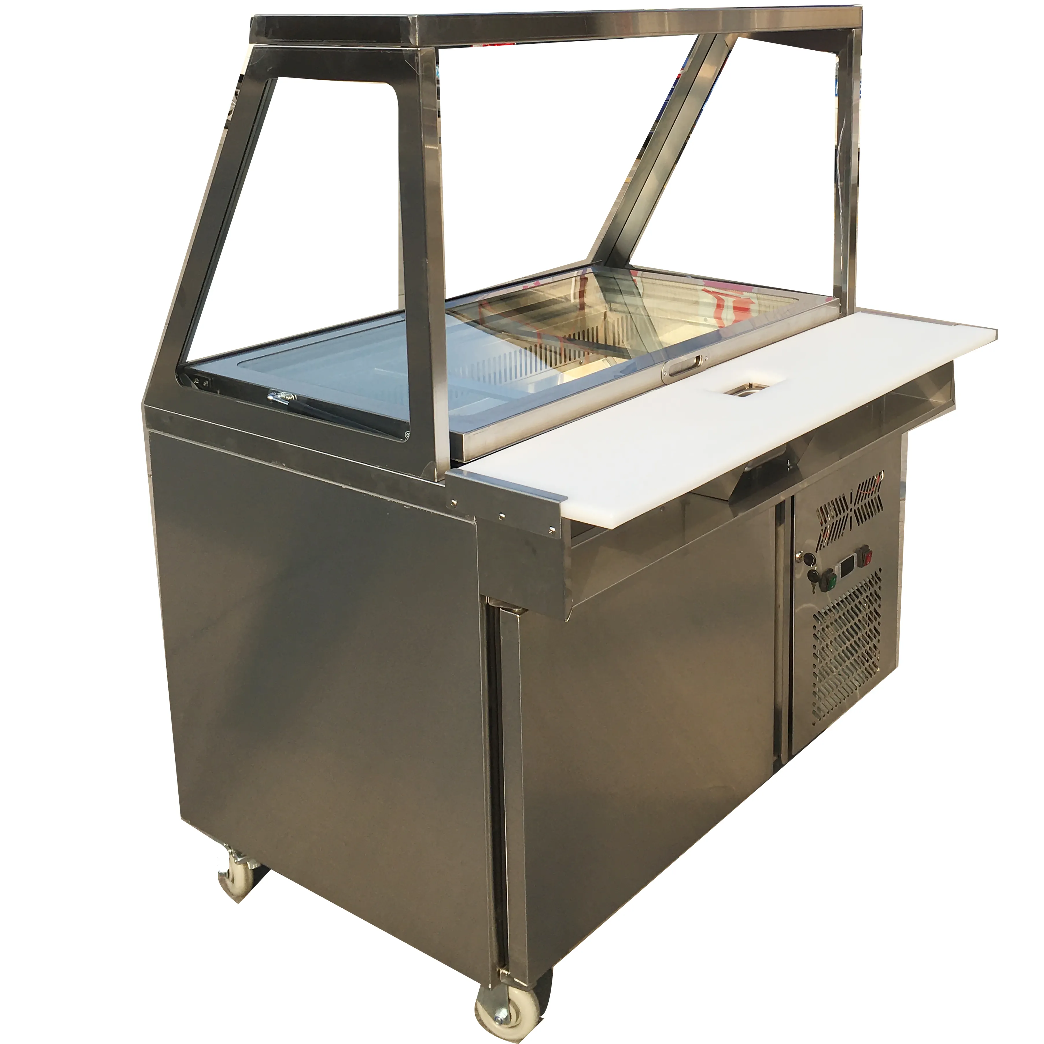 Affordable Factory Directly Supply Mable Refrigerated Buffet Salad Bar Chiller for Pizza Stall