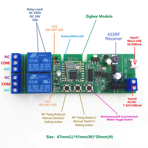 Zigbee TuyaスマートWiFiリレースイッチモジュール1/2チャネルAC/DC 7-32V USB 5V RF/APPワイヤレスリモコンスマートホーム - Product Image 4