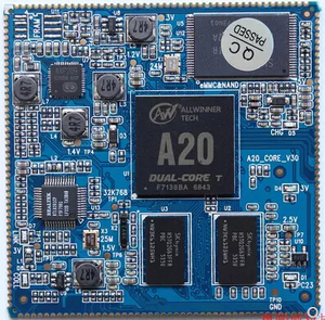 Placa base de doble núcleo con orificios de sello, CORTEX-A7 de brazo de código abierto, memoria de 512M, Allwinner A20
