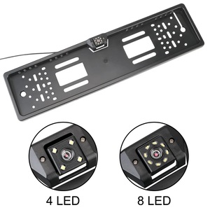Cámara de marcha atrás de coche de 12V, accesorio Universal para coche, Sensor LED 4-8 de aparcamiento, marco de matrícula europeo, sistema de visión trasera Parktronic - Product Image 2