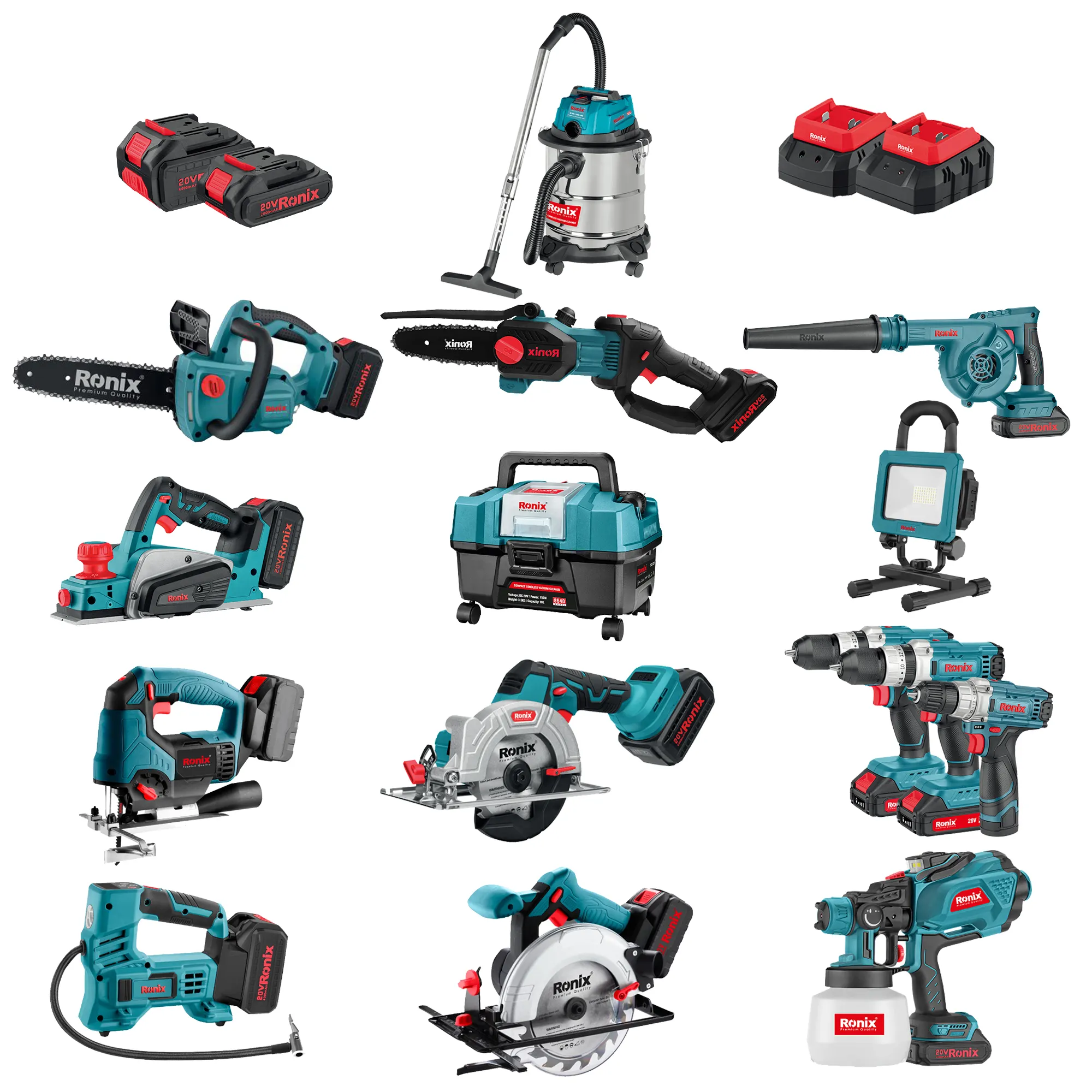 Ronix 110V power tools 86 Series Todo en uno 20V Professional Cordless Power Tools Combo Set Kit, herramientas eléctricas usadas