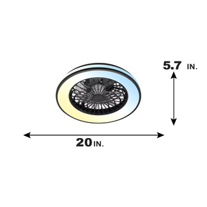 <span class=keywords><strong>20</strong></span> inch ventilador de techo RGB tuya app điều khiển thông minh DC động cơ phòng khách quạt trần với ánh sáng LED và điều khiển từ xa - Product Image 6