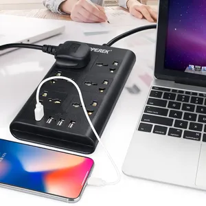 Zócalo de extensión funcional múltiple con certificado CE con 6 salidas universales y 4 enchufes USB EU 10A 2500W - Product Image 4