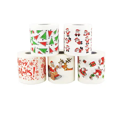 RTS 2023 Christmas Toilet Roll Paper Home Santa Claus Bath Toilet Roll Paper Christmas Supplies Xmas Decor Tissue Roll 10*10cm Decor