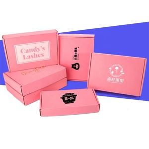 Kutu baskı özel Logo pembe nakliye küçük iş ambalaj hediye kutuları için küçük oluklu mailler karton kutular - Product Image 2