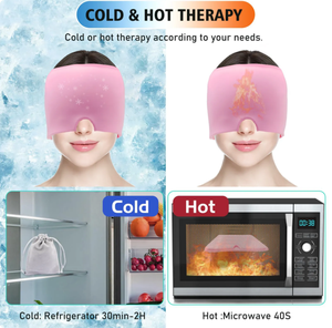 Topi penghilang sakit kepala, satu/dua lapisan ajaib panas & dingin kepala es nyaman untuk rumah tangga - Product Image 4