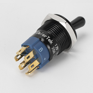 Interruttore a levetta illuminato ON-ON da 16MM nero interruttore a levetta a pulsante impermeabile da 12 Volt interruttore a levetta rotondo 12 V 20A con filo - Product Image 6