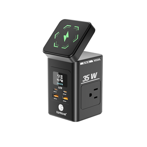 Enchufe de escritorio multifunción portátil con 3 salidas y enchufe de salida USB Torre extensora 2 Protector contra sobretensiones de CA Tiras de alimentación - Product Image 2
