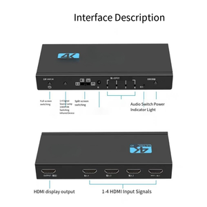 4K HDTV 4X1 Multi-Viewer Switcher Real Time Quad Screen Seamless for HD Switcher with Remote Audio &amp; Video Accessory - Product Image 5