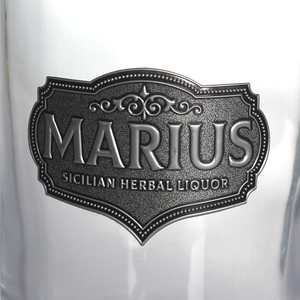 Tùy Chỉnh Dập Nổi Nhôm Foil Nhãn Cho Rượu Mạnh Vodka Whisky Tequila Gin Spirits Kim Loại Sticker Pewter Nhãn - Product Image 2