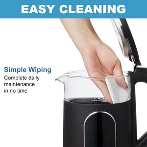 Hervidor eléctrico blanco de 1,7 L, tetera hirviendo de vidrio sin BPA, Control de temperatura inalámbrico, 4 programas de calefacción preestablecidos, Té doméstico - Product Image 4