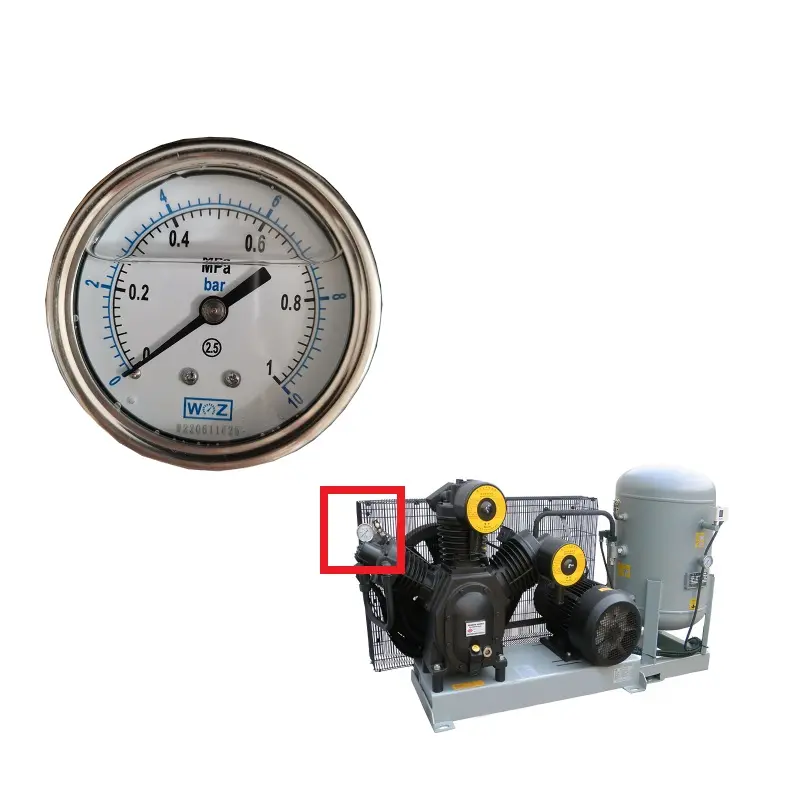 Medidor de presión axial radial hidráulico lleno de líquido Digital de suministro de fábrica para compresor de aire Shang Air Piston