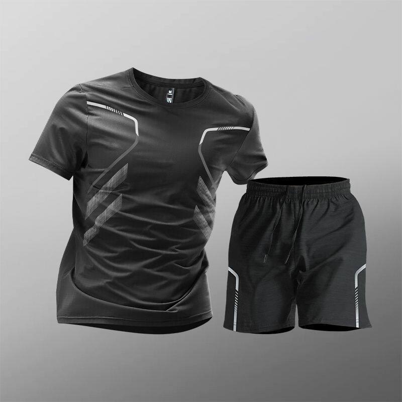 Black Short Sleeve Sport Set