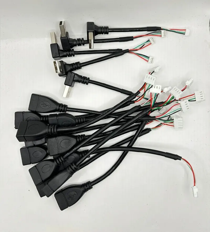 Pabrik OEM ODM disesuaikan USB siku kanan untuk JST SHMolext 5P 4Pin kawat konektor Harness pemasangan kabel