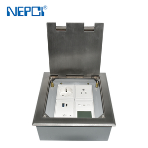 Scatola per pavimento in acciaio inossidabile dotata di prese per 2 VDE Schuko + 2 prese per rete LAN presa dati Ethernet - Product Image 6