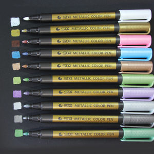STA 8151 - 10 renkler su bazlı metalik parlak marker kalem seti için DIY albümü doodle ve kaligrafi - Product Image 5