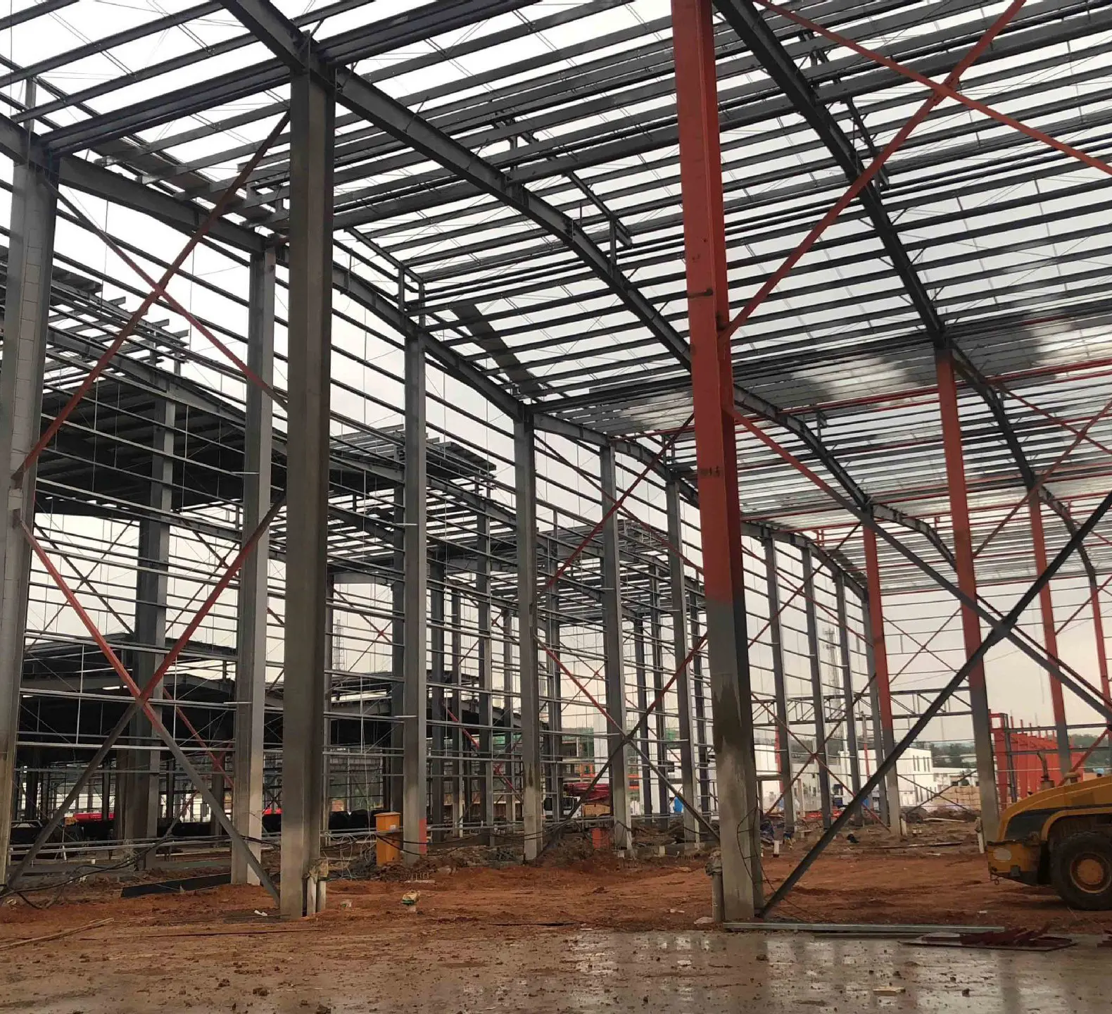 Modern Prefab Steel Structure Building Pré-fabricados Armazém/Oficina/Aircraft Hangar/Escritório Material Construção