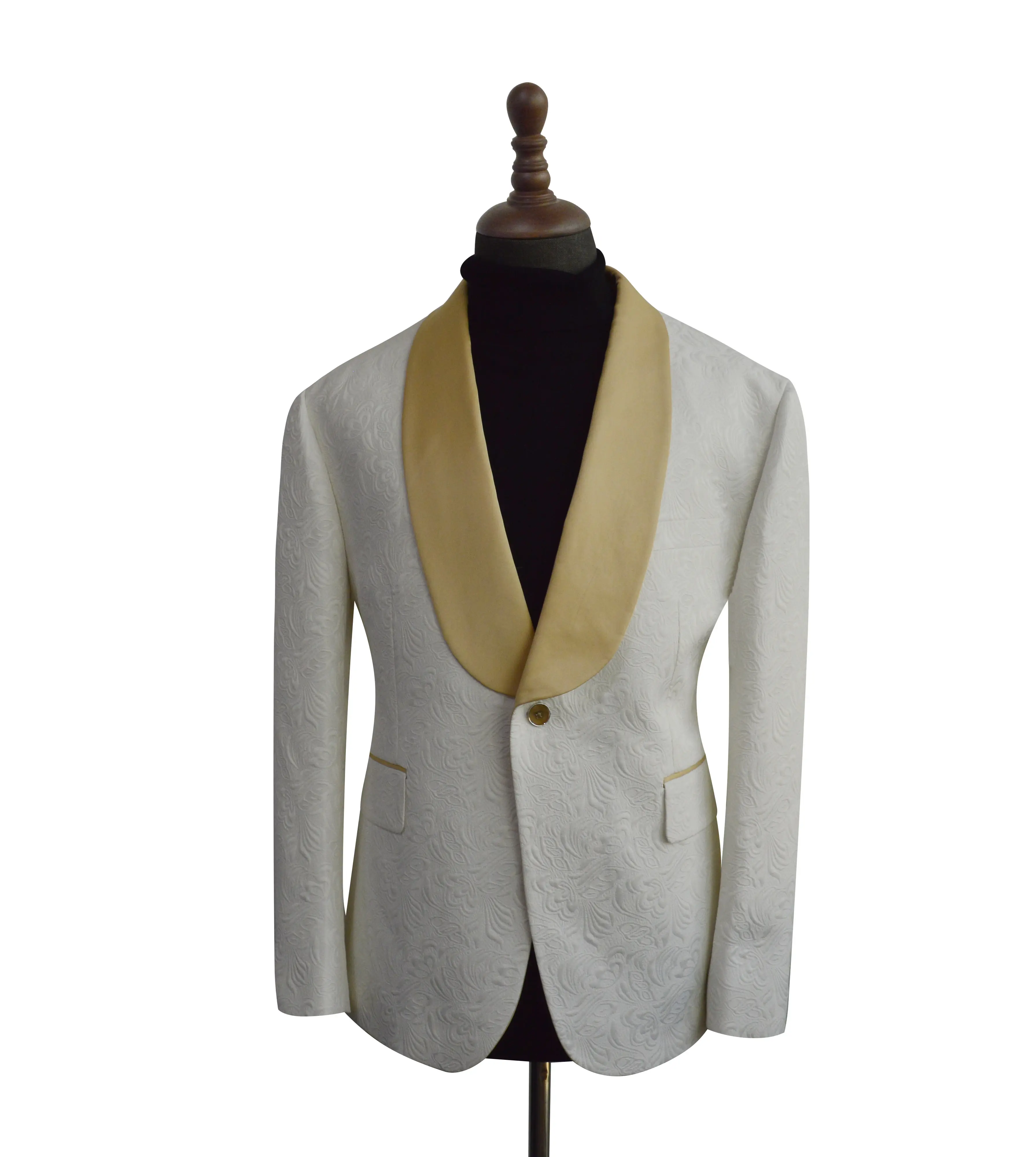 2019 moda Branco Vestindo Slim Fit Tailored Terno Preto Xaile Lapela Do Noivo Smoking Ternos de Casamento Para Homens