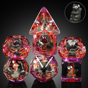 משלוח מדגם מותאם אישית קוביות dnd Polyhedral קוביות סט שרף בעלי החיים Core קוביות ייצור עבור d & d משחק סנאי