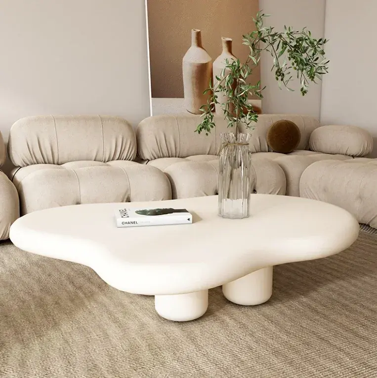 Venta al por mayor de diseño moderno personalizado muebles de sala de estar en forma de madera maciza pequeña mesa de centro mesa auxiliar