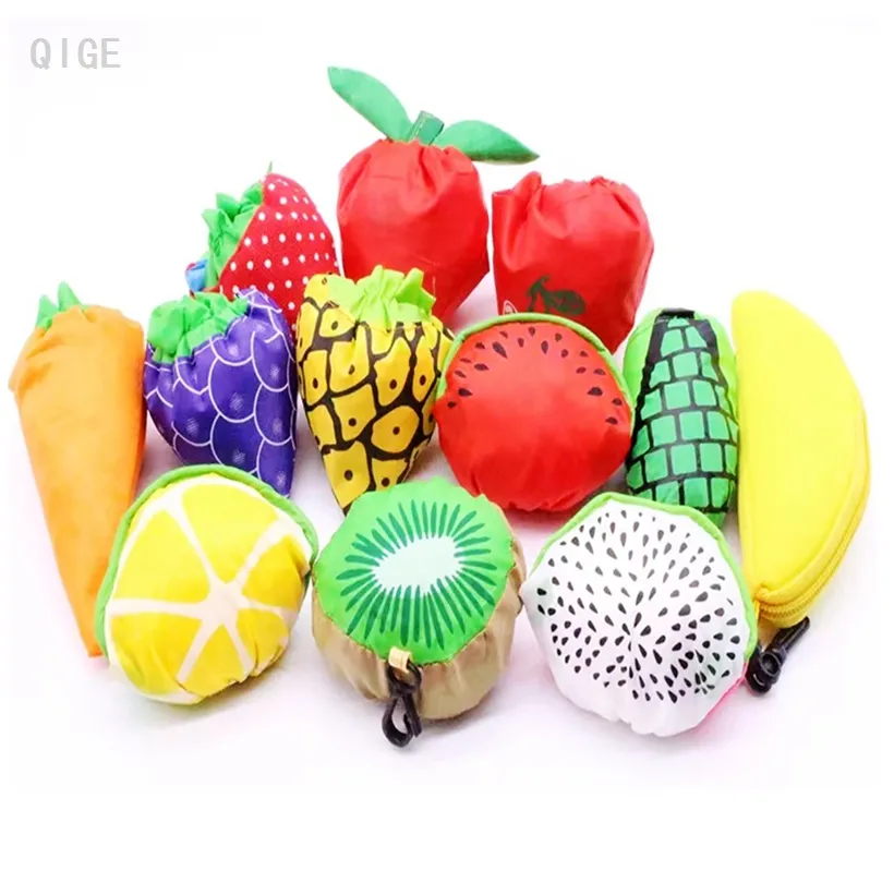 Neues Design Wieder verwendbare Früchte Taschen klappbare Nylon-Einkaufs tüte