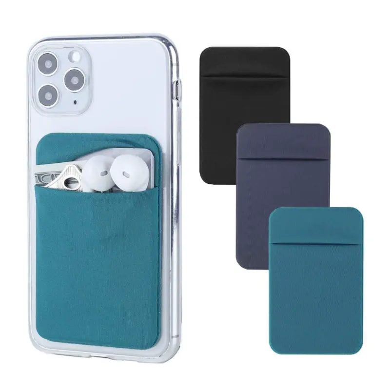 Titular de la tarjeta del teléfono celular para la parte posterior del teléfono Elástico Lycra Stick on Wallet Pocket Tarjeta DE CRÉDITO ID Case Pouch Sleeve Adhesivo