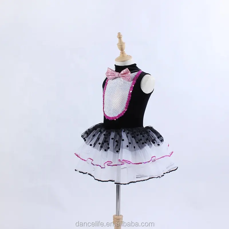 DL015 Color negro venta al por mayor las niñas danza occidental trajes para gato chica ballet tutu falda animales etapa trajes de baile