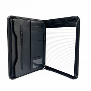 Carpeta de archivo de compendio de Padfolio de cuero de lujo negro con Cuaderno de tamaño A4 - Product Image 1