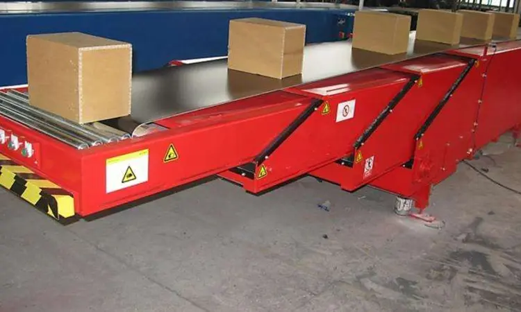 Senad industrial boom conveyor for truck container loading and unloading goods Conveyor Scanner System