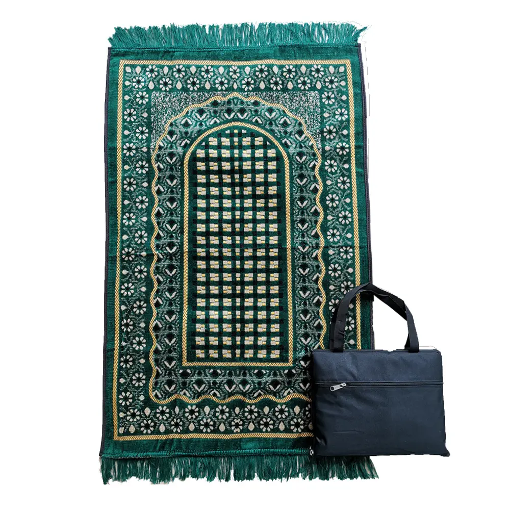 Tappeto da preghiera islamico personalizzato all'ingrosso tappeto da preghiera antiscivolo per tacchino portatile Namaz Sala Sajjadah tappeto da preghiera musulmano