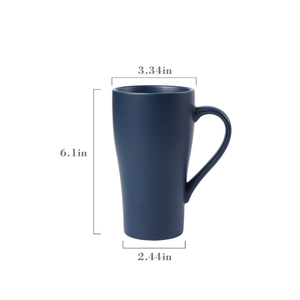 17オンスシンプルソリッドカラープレーンラージセラミックミルクティーコーヒーカップハンドル付き - Product Image 2