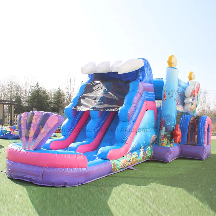 Princess bouncy castle slide girl combo inflatable bounce house