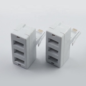 RJ11 RJ12 6P4C 6P6C 1 đến <span class=keywords><strong>2</strong></span> Nữ 3 cổng kết nối bộ chia đường dây điện thoại - Product Image 5