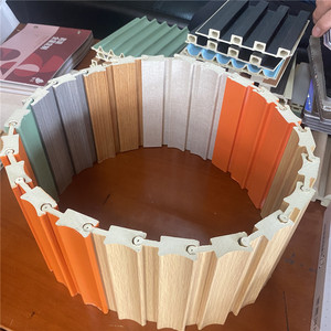 Pannello a parete flessibile flute solid PVC WPC rivestimento decorativo a parete curva bordo 3D moderno doghe acustiche a parete semicircolare - Product Image 1