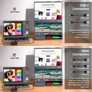 16 inch đôi màn hình 100% srg8 gấp xoay Loại-C thấp ánh sáng màu xanh hiển thị Màn hình Kép màn hình di động - Product Image 2