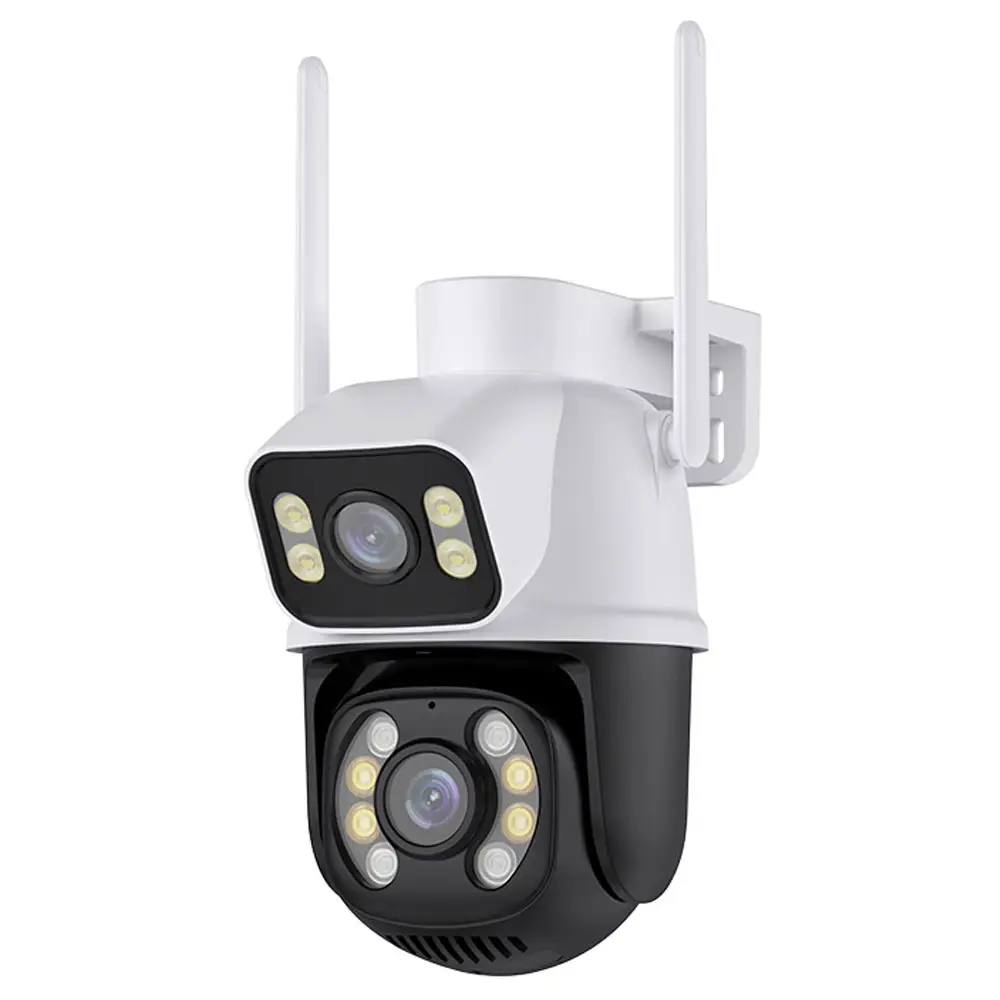 Icsee 6mp Dual Lens Netwerkcamera Ptz Draadloze Buitencamera 'S Tweeweg Audio Dome Beveiliging Ip Auto Tracking Wifi Cctv Camera