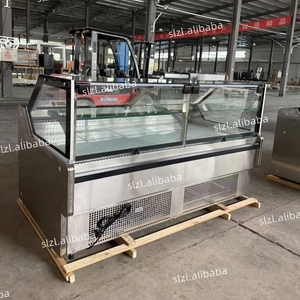 Thương mại Deli thịt hiển thị tủ lạnh butchery thịt cửa hàng mát đẩy và kéo cửa kính bên trái và bên phải tủ lạnh - Product Image 5