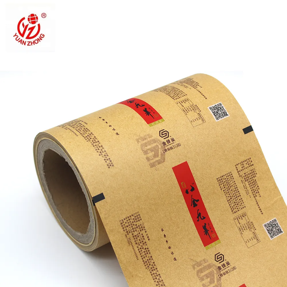 Китайский поставщик, ламинирующая крафт-бумага, упаковочный материал, рулонная пленка с индивидуальным принтом для упаковки чайных пакетиков