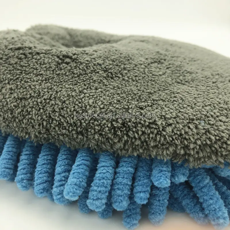 Accessoires de voiture Produits d'entretien de voiture Gant de nettoyage des roues de voiture Polissage Chenille Microfibre Plush Car Wash Mitt