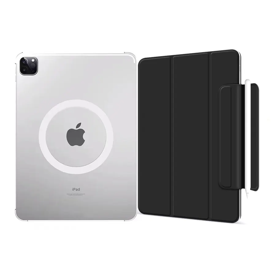 Apple Tablet iPadpro用軽量耐衝撃性磁気フォールドレザーケースiPadmini Air用透明保護カバー