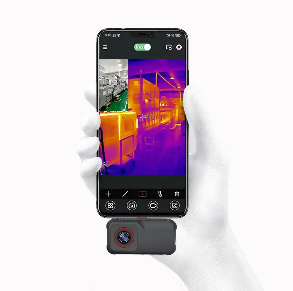 Câmera térmica infravermelha de vídeo tipo C USB para celular Android profissional, resolução 256x192
