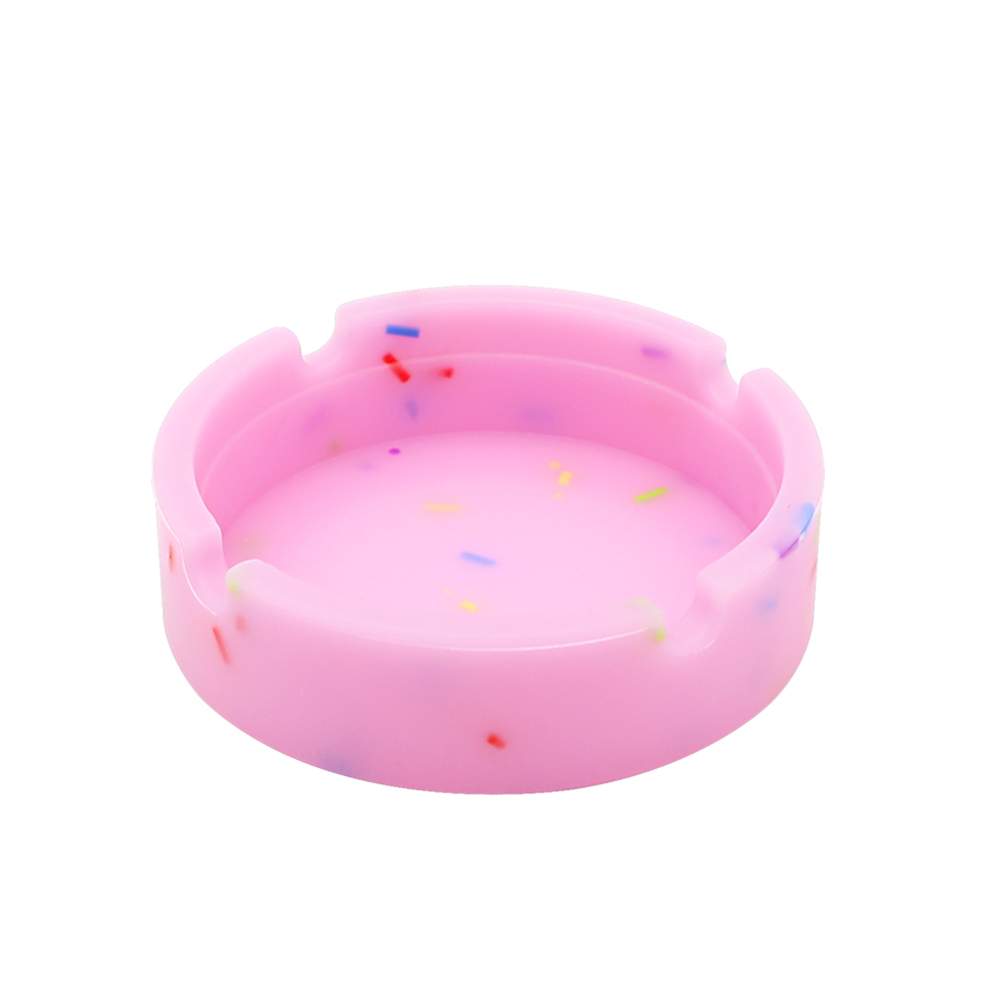 Cendrier en silicone-0102 points roses fluorescents
