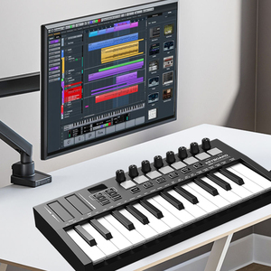 Professional 25keys Type-c <strong>MIDI</strong> <strong>Keyboard</strong> <strong>Controller</strong> With 25 Responsive Synth Keys Drum Pad for Mac and PC Arpeggiator and Music - Product Image 3