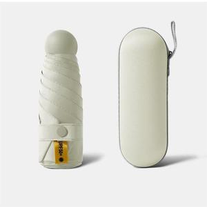 Custom Logo Mini Portable Five-Fold Compact UV Protection Umbrella Adult Pocket Folding Sun and <strong>Rain</strong> <strong>Cover</strong> with Capsule Case - Product Image 4