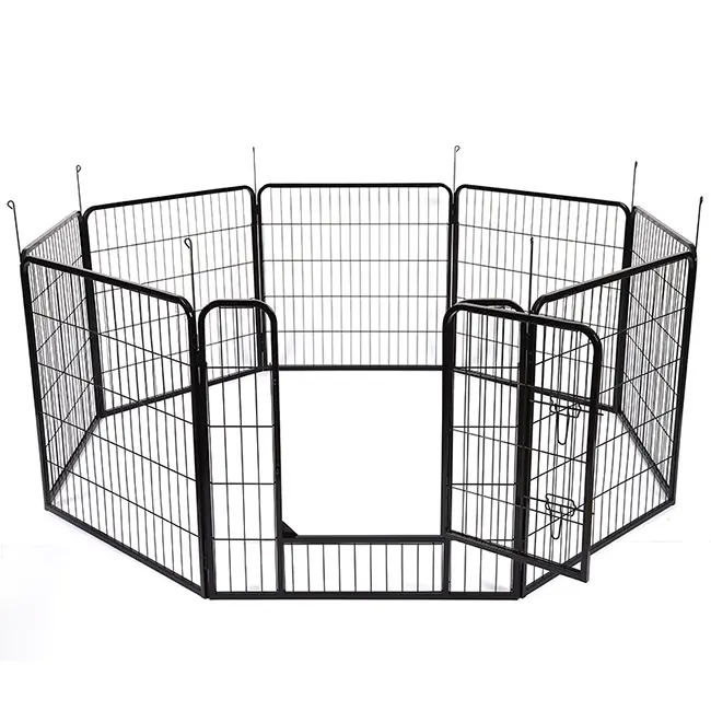 Dây kim loại ngoài trời Pet playpen xách tay con chó hàng rào 8 tấm Puppy tập thể dục bút