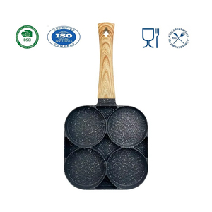 4穴ダイキャストアルミエッグフライパンスキレット厚手オムレツノンスティック卵朝食パンクッキングエッグハムパン - Product Image 1